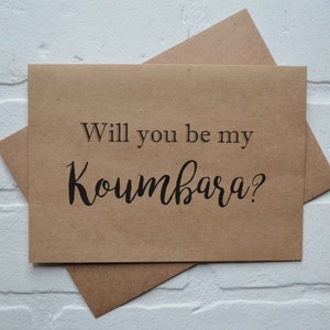 Sarai il mio biglietto d'auguri KOUMBARA / tradizione del matrimonio greco / carte guida religiosa / regali Koumbaro / inviti nuziali / regali Grecia