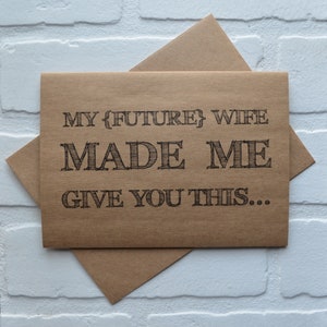 carte ma FUTURE WIFE MADE me seras-tu ma carte de garçon d'honneur carte drôle carte de fête nuptiale kraft proposition de garçon d'honneur cartes de mariage drôles carte meilleur homme