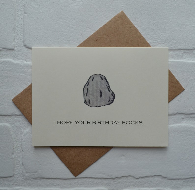 Hope Your BIRTHDAY ROCKS Birthday Card Greeting Card Happy Etsy