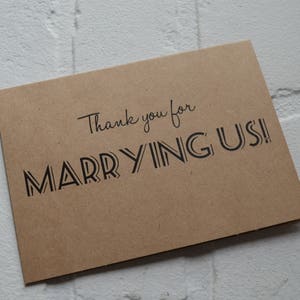 THANK YOU for MARRYING us getting hitched card priest deacon cards marry us thanks for being our ordained officiant wedding gift image 2