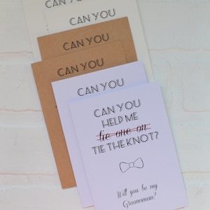 ¿Puedes ayudarme a ESTAR UNO EN la tarjeta de propuesta de padrinos de boda / divertido serás mis tarjetas de padrino / fiesta de bodas / regalo de padrino de boda junior / nuestro acomodador