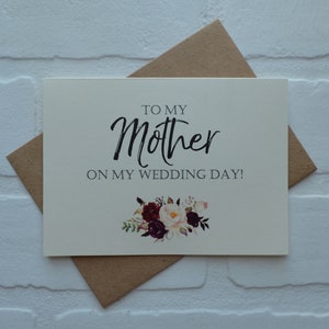 a mi MADRE PADRE el día de mi boda / día de las tarjetas de boda / a las tarjetas de mis padres / boda / nupcial / floral / regalos de mamá papá / padres/