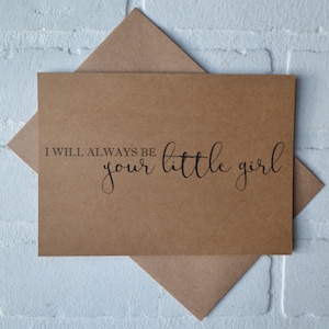 SIEMPRE seré tu NIÑA me acompañará por la tarjeta del pasillo / tarjetas del padre de la novia / regalarme / fiesta nupcial de boda / papá