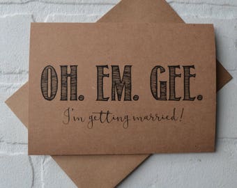 OH EM GEE I'm getting married bridesmaid proposal card | will you be my matron maid of honor cards | wedding bridal party personal attendant