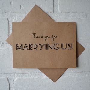 THANK YOU for MARRYING us getting hitched card priest deacon cards marry us thanks for being our ordained officiant wedding gift image 1