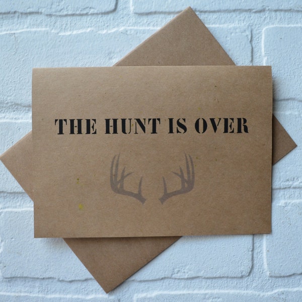 HUNT is OVER groomsmen funny proposal greeting cards | will you be my best man card | wedding bridal party invite | junior groomsman gift