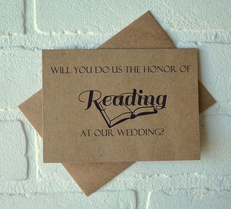Will You Do Us the Honor of READING at OUR WEDDING Reader Card Etsy