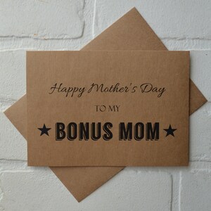 Joyeuse fête des mères à mes cartes de vœux MAMAN EN PRIME | carte de fête des belles-mères | à ma belle-mère | cadeaux belle-mère | Cadeau de mai en papier kraft recyclé