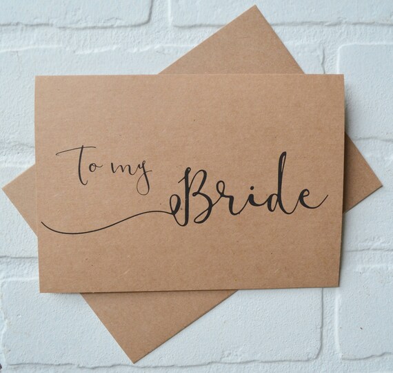To My Bride Wedding Card Wife Card Kraft Wife Wedding Cards On Etsy