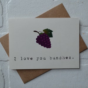 JE T'AIME LES GROTTES calembour carte de vœux | simplement parce que les cartes | amitié | cadeaux d'anniversaire | fruits | joyeux anniversaire | cadeau petit ami