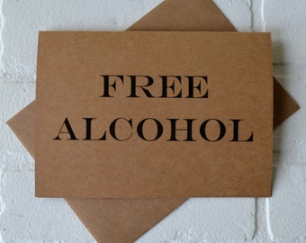 FREE ALKOHOL Brautjungfer Vorschlag Karte | willst du meine Trauzeugin sein Karten | Begleiter | Hochzeit Brautpaar | Schnaps Wein