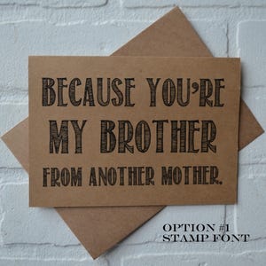 HERMANO DE OTRA madre, tarjeta ¿quieres ser mi padrino de boda?, tarjetas divertidas para hermano, tarjeta de novia divertida, tarjetas de propuesta divertidas para padrinos de boda, tarjeta de boda