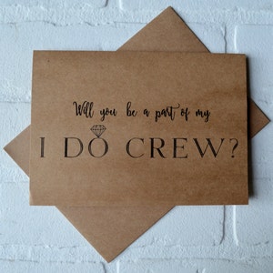 ¿Quieres ser mi dama de honor? Tarjeta I DO CREW, tarjetas nupciales, tarjetas de dama de honor, tarjetas kraft para boda, tarjeta para ser mi dama de honor, tarjetas divertidas para la tripulación nupcial, boda