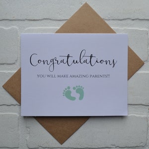 CONGRATULATIONS Sie machen erstaunliche Eltern Schwangerschaft Karten Baby Karte neue Eltern Karte erwarten Eltern Congrats Baby Fußabdrücke Karte