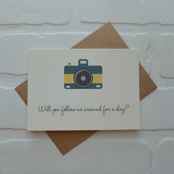 will you be our WEDDING DAY PHOTOGRAPHER greeting cards | photographer | bridal card | capture our memories | wedding pictures | proposal