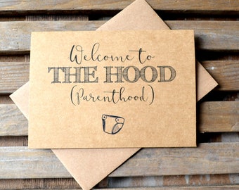 Welcome to PARENTHOOD funny pregnancy cards funny baby card funny new parent card expecting parent congrats new baby card congratulations