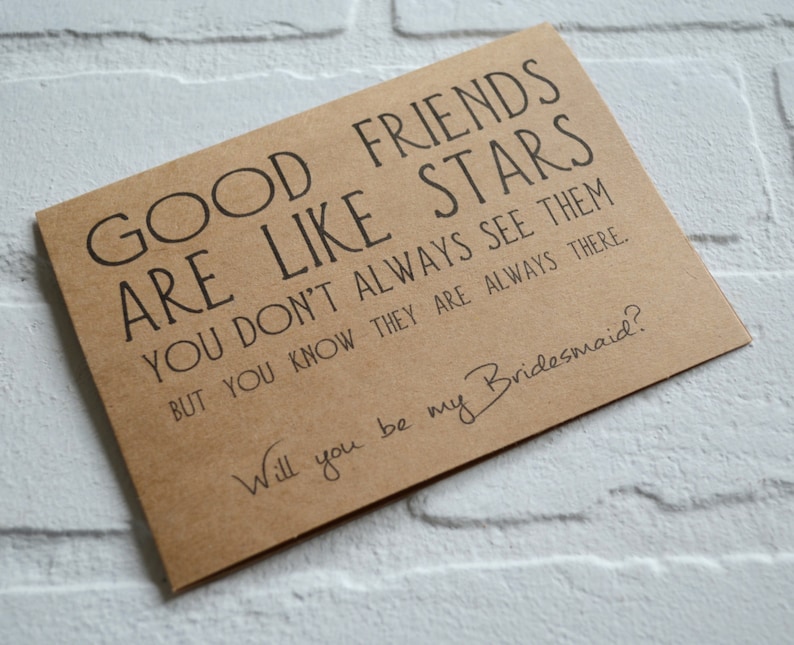 GOOD FRIENDS Are Like Stars Will You Be My Bridesmaid Card Etsy Canada