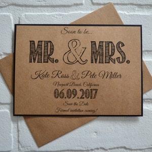 Soon to Be Mr. & Mrs. Save the Date Cards | Kraft Rustic Save-the-date ...
