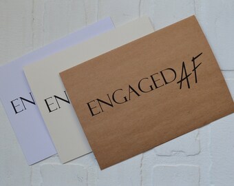 ENGAGED AF | will you be my bridesmaid proposal card | funny maid matron of honor cards | wedding party | bridal gifts | personal attendant