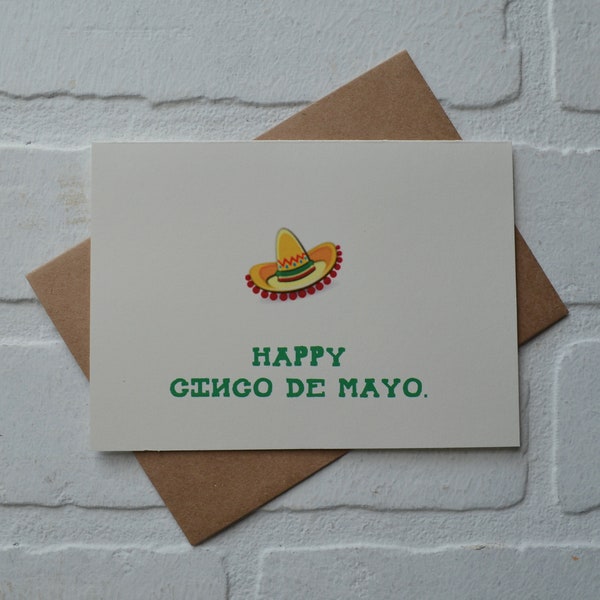 Happy Cinco de Mayo funny greeting cards | Mexican holiday | sombrero | may 5th | Mexico gifts | amigo amiga | recycled kraft | fiesta party
