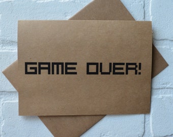 GAME OVER groomsman card Funny Groomsmen Card gamer card wedding party Bridesmaid cards Best Man card bridal party card groomsman proposal