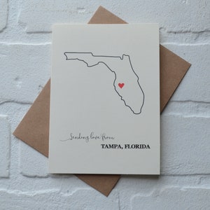 Tarjeta de AMOR de las ciudades de FLORIDA / amistad / tarjetas estatales / amor / simplemente porque sí / cariño / estado de origen / mudanza / regalos para casas nuevas / agente inmobiliario