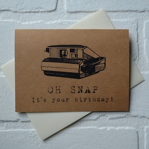 L'OH SNAP carte de joyeux anniversaire | cartes d'anniversaire rétro pour appareil photo | c'est ton anniversaire | cadeaux photographe | 20e 30e 40e 50e 60e carter