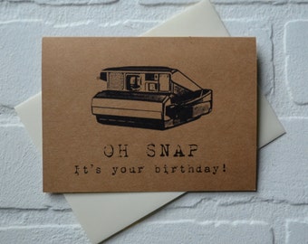 OH SNAP alles Gute zum Geburtstagskarte | retro KAMERA Geburtstagskarten | es ist deine Geburtstagsgrüße | Fotograf Geschenke | 20er 30er 40er 50er 60er hbd