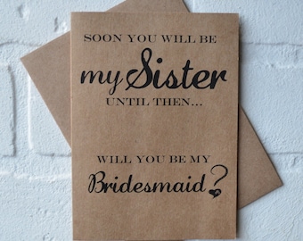 Bald werden Sie meine Schwester Brautjungfer Vorschlag sein Grußkarten | willst du meine Trauzeugin sein Karte | Hochzeit Brautpaar | Junior