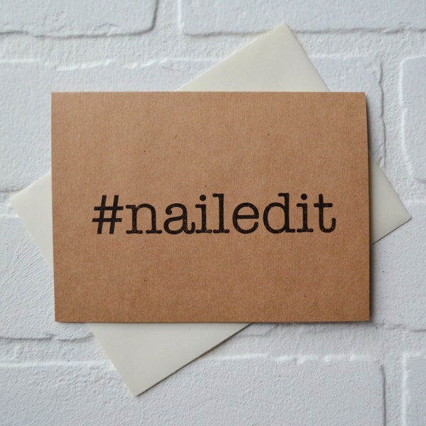 NAILED IT #nailedit winning #winning greeting card hashtag congratulations  friendship card winner card rustic note card stationary good job