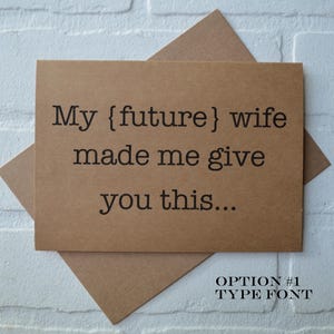 MA FUTURE femme m'a fait une proposition de garçons d'honneur cartes de vœux | seras-tu mon témoin | Invitation de noce