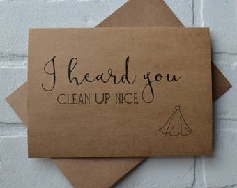 I heard you CLEAN up nice bridesmaid proposal card | will you be my maid matron cards | wedding party | bridal | personal attendant gifts