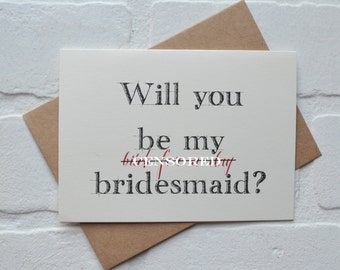 Bridesmaid Proposal Will You Be My Bridesmaid Card - Etsy