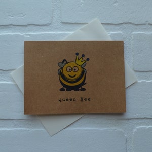 Tarjetas del Día de la Madre REINA ABEJA / tarjeta divertida para mamá / aniversario / amor / juego de palabras con abejorros / eres el mejor regalo / kraft reciclado