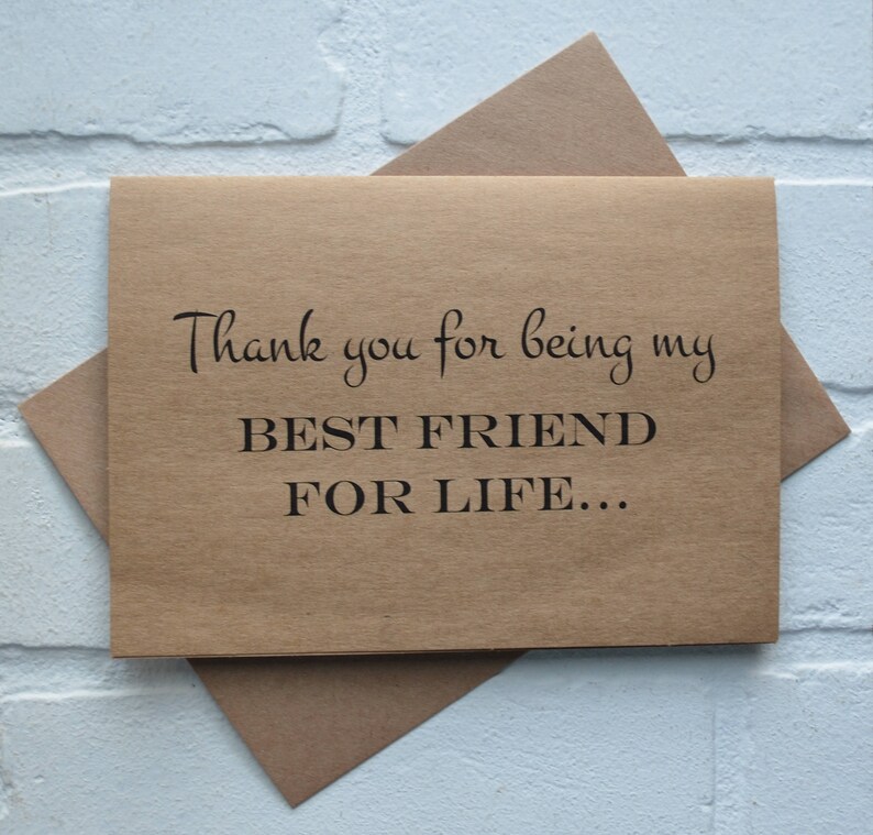 THANK You BEST FRIEND for Life Card Bridal Cards Thank You Etsy