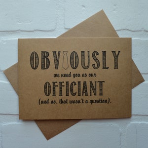 Uiteraard hebben we u nodig als onze OFFICIANT | zult u met ons kaart trouwen | ministerkaart | priesterkaart | bent u onze officiant-kaart | Bruiloften