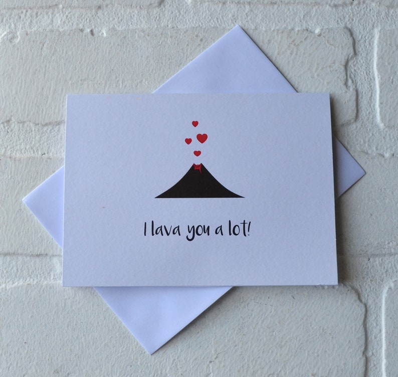 I LAVA YOU A LOT valentines day card love card volcano lava image 1