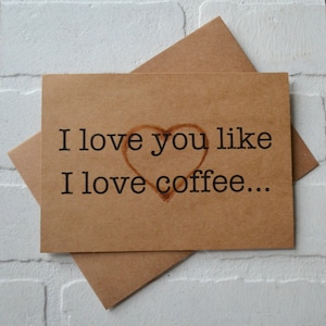TE AMO como ME ENCANTA EL CAFÉ tarjeta de propuesta de dama de honor / serás mi matrona tarjetas de dama de honor / boda fiesta nupcial / bebedor descafeinado