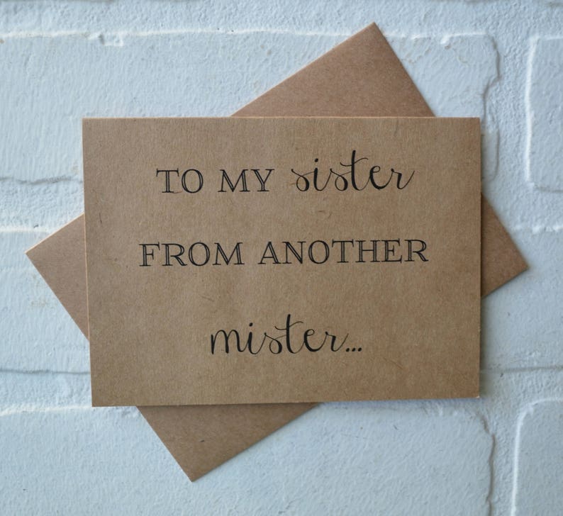 SISTER from ANOTHER mister bridal card Will you be my Etsy