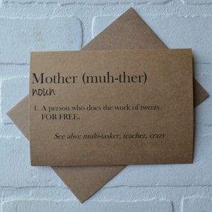 Mom Definition Karte funktioniert für kostenlose lustige Happy Mother's Day Grußkarten | Muttertagskarte | danke Mama | Wörterbuch Geschenke | Mami Kinder