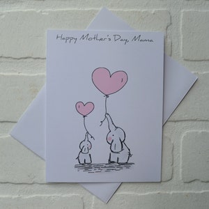 Bonne fête des mères MAMA, animaux des bois, cartes ÉLÉPHANT | carte fête des mères | nouvelle maman, bonne fête des mamans | bébé éléphant | Cadeaux maman recyclés