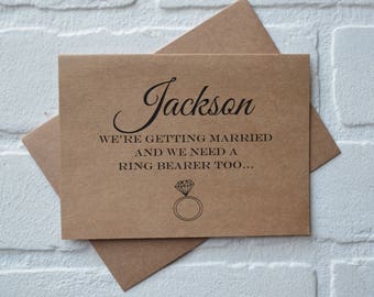 We're getting married and we need a ring bearer too proposal card | PERSONALIZED NAME will you be my | custom wedding party invite | bride