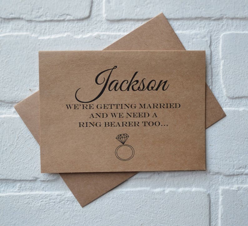 Will You Be Our Ring Bearer Card PERSONALIZED NAME RING Bearer Etsy
