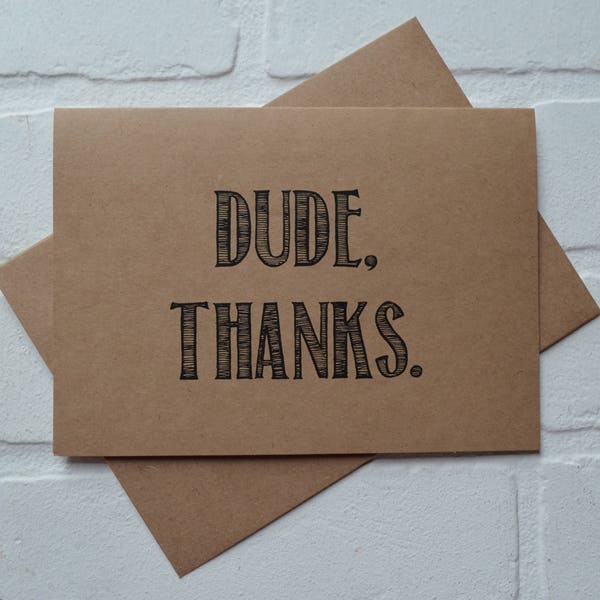 DUDE THANKS groomsmen thank you cards | funny groomsman card | wedding bridal party greeting gift | day of wedding gifts | usher