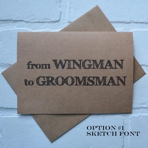 De WINGMAN a GROOMSMAN, tarjetas de propuesta divertidas para padrinos de boda / tarjeta para "¿Quieres ser mi padrino de boda?" / invitación a la fiesta nupcial de boda / regalos para acomodadores junior