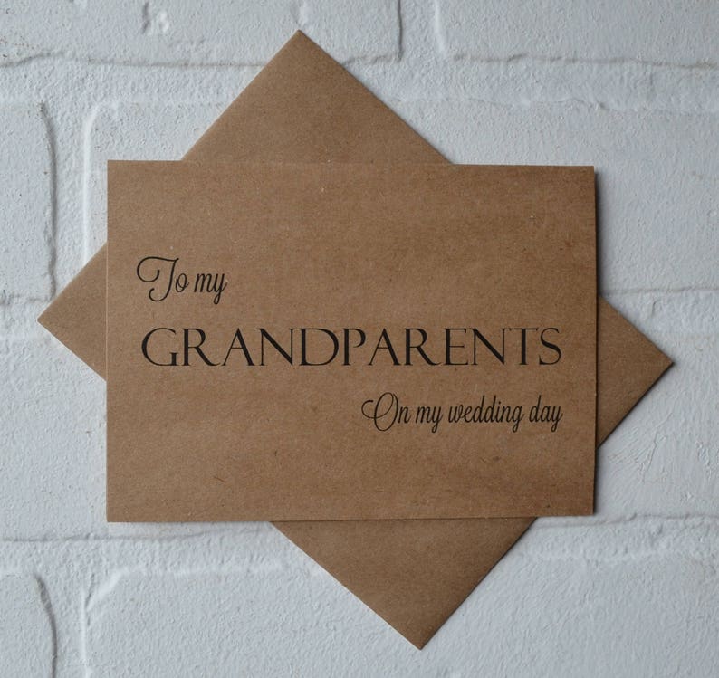 Grandparents thank you card wedding day grandparents card Etsy