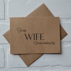 A mis tarjetas del día de la boda de ESPOSA ESPOSA / tarjeta de agradecimiento / el día de mi boda / mujer hombre de mis sueños / futuros regalos del Sr. Sra. / esposa de mi esposo
