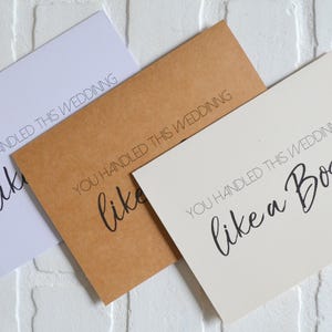 Tarjetas de agradecimiento para la fiesta nupcial de la boda LIKE A BOSS / agradecimientos divertidos para el padrino de boda / tarjeta de felicitación para la dama de honor / regalos para la dama de honor oficiante