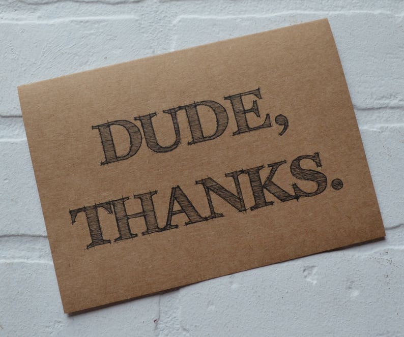 DUDE THANKS Groomsman Thank You Card Funny Groomsman Card Etsy