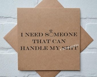Someone to handle my sh#t PERSONAL ATTENDANT proposal card | will you be my bridesmaid card | matron maid of honor | wedding bridal party